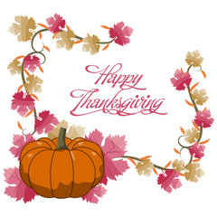 Happy thanksgiving floral frames