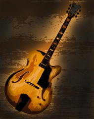Fototapeta na wymiar Big Jazz Guitar
