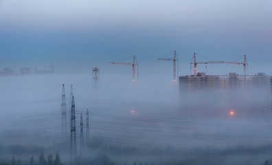 fog at the construction site