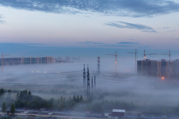 morning at the construction site