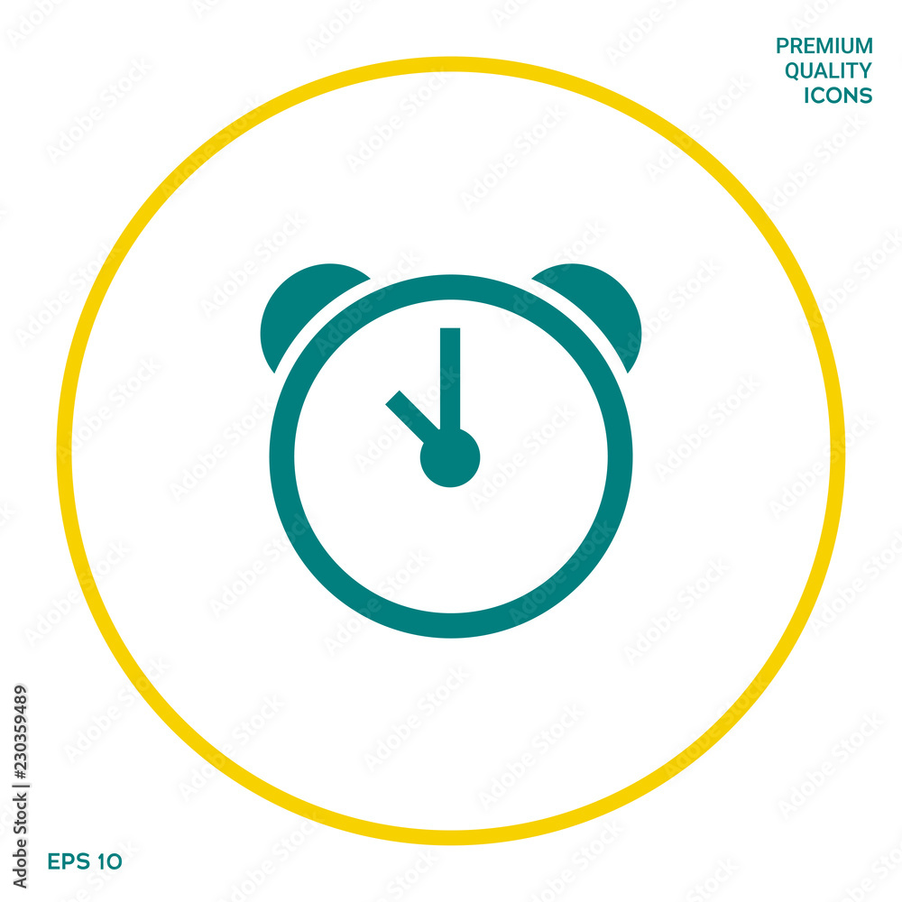 Wall mural alarm clock icon. graphic elements for your design