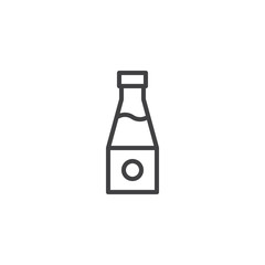 Soy sauce bottle outline icon. linear style sign for mobile concept and web design. Ketchup bottle line vector icon. Symbol, logo illustration. Pixel perfect vector graphics