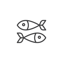 Fish food outline icon. linear style sign for mobile concept and web design. Fishing line vector icon. Symbol, logo illustration. Pixel perfect vector graphics