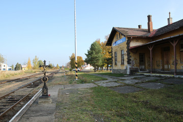 Fototapeta na wymiar old train station in Vidnava city