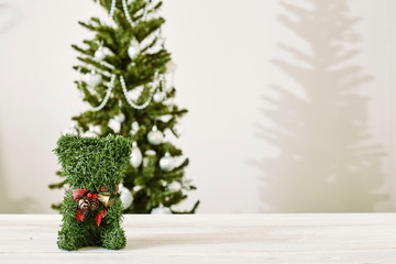 christmas tree and gifts on white background