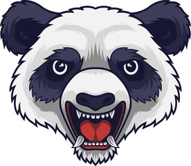 Angry panda head mascot