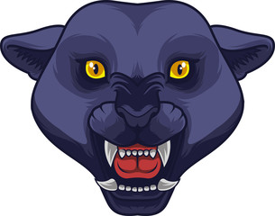 Angry black panther head mascot