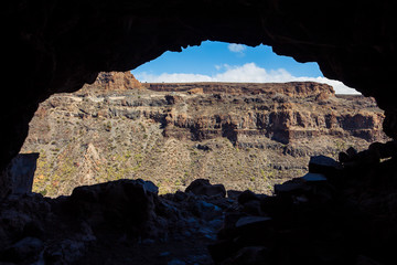 Scenic mountains range lview from mountains cave