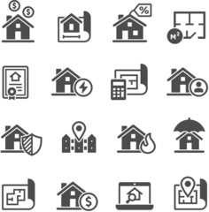 real estate icon set