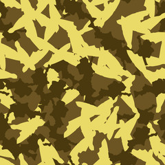 UFO military camouflage seamless pattern in different shades of green and yellow colors