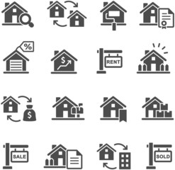 real estate icon set