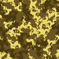 Naklejka premium UFO military camouflage seamless pattern in different shades of green and yellow colors