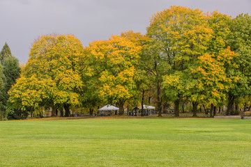Seasonal changes in Blue Lake park Oregon.