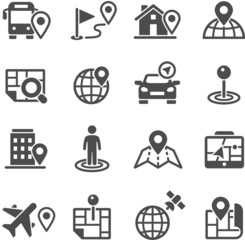 Navigation and Map icons