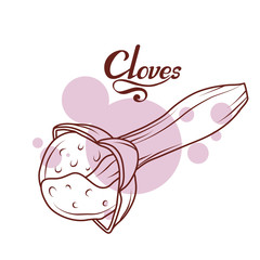 hand drawn cloves plant, spicy ingredient, cloves logo, healthy organic food, spice clove isolated on white background, culinary herbs, label, food, natural healthy food, vector graphic to design