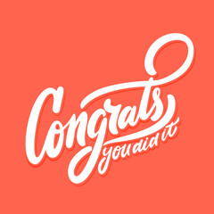 Congrats, you did It. Congratulations banner.