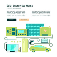 Fototapeta na wymiar Solar energy eco home