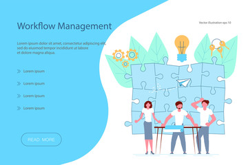 Workflow management banner design template
