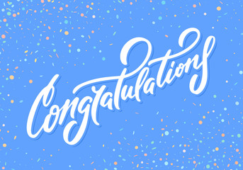 Congratulations card. Hand lettering