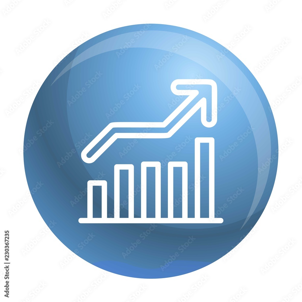Poster grow up graph icon. outline grow up graph vector icon for web design isolated on white background