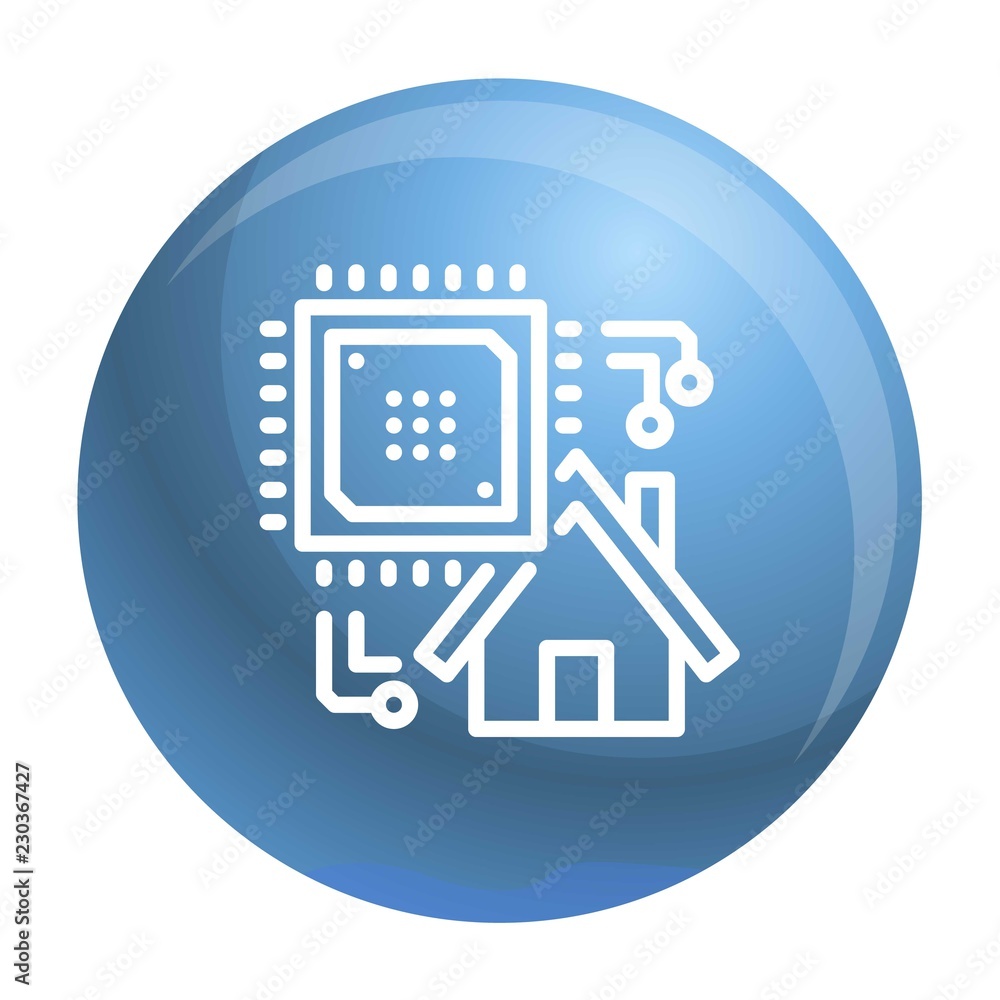 Poster smart house icon. outline smart house vector icon for web design isolated on white background
