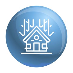Protected house roof icon. Outline protected house roof vector icon for web design isolated on white background