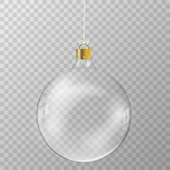 Fototapeta na wymiar Transparent Christmas Vector Ball