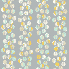 Vector organic seamless abstract background, simple geometric motif, freehand doodles pattern.
