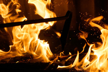 sparks in the fire flame