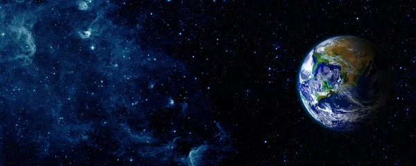 Selbstklebende Fototapete Nasa Blick auf die Erde vom Moo