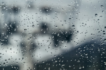 Raindrops on glass