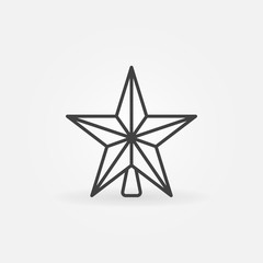 Christmas star vector icon or symbol in thin line style