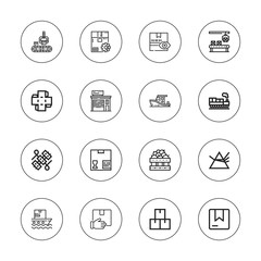 Collection of 16 outline distribution icons