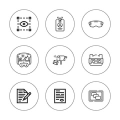 Fototapeta premium Collection of 9 outline visual icons