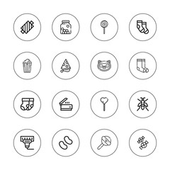 Fototapeta premium Collection of 16 outline striped icons