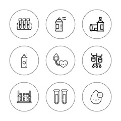 Collection of 9 outline fluid icons