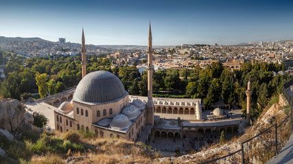 View over the mosque of Mevlidi Halil in Sanliurfa from the mountain, Turkey © Konstantin