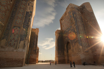 Uzbekistan Shahrisabz. The gigantic portal of Ak-Saray - the White Palace