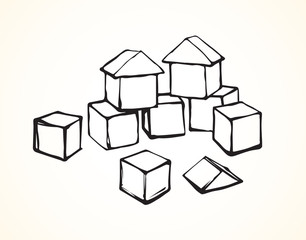 Children's cubes. Vector drawing
