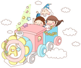 People sitting in train