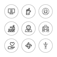 Collection of 9 outline partnership icons