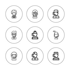 Collection of 9 outline centre icons