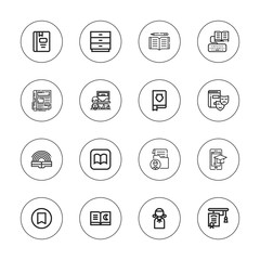 Collection of 16 outline library icons