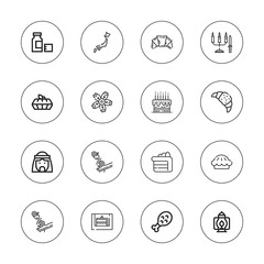 Collection of 16 outline traditional icons