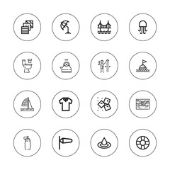 Collection of 16 outline water icons