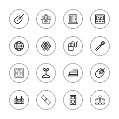 Collection of 16 outline wire icons
