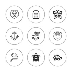 Collection of 9 outline tattoo icons