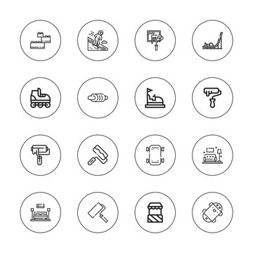Collection of 16 outline roller icons