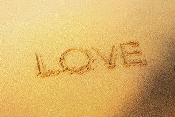 love on sand beach.