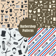 Barber shop vintage seamless pattern. Decorative wallpaper, for printing. Design background. Vector illustration